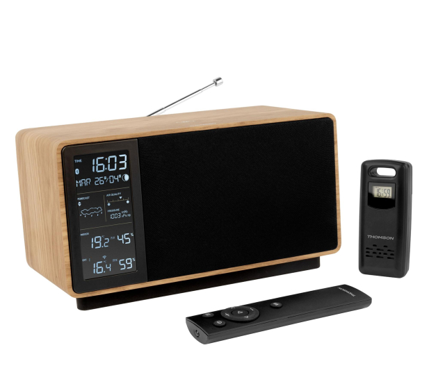 Thomson COSY Głośnik Bluetooth z radiem i stacją pogodową czarny - 1501903 - zdjęcie 4